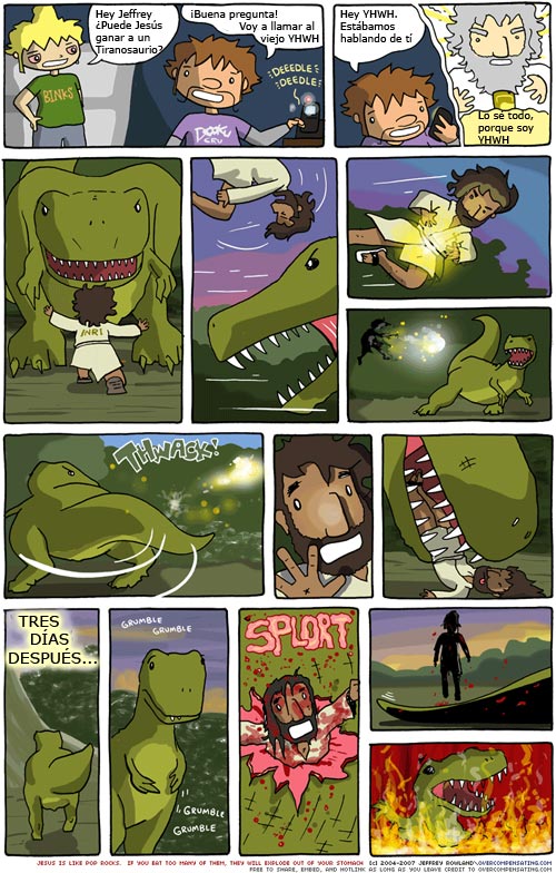 Jesús versus Tiranosaurio